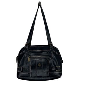 B.O.C Black Leather Double Handles Large Bag BLEMISH